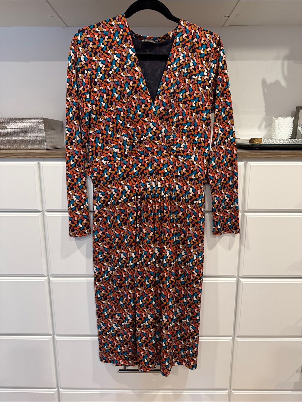 Brooks Brothers Multicolor Printed Long Sleeve Midi Dress
